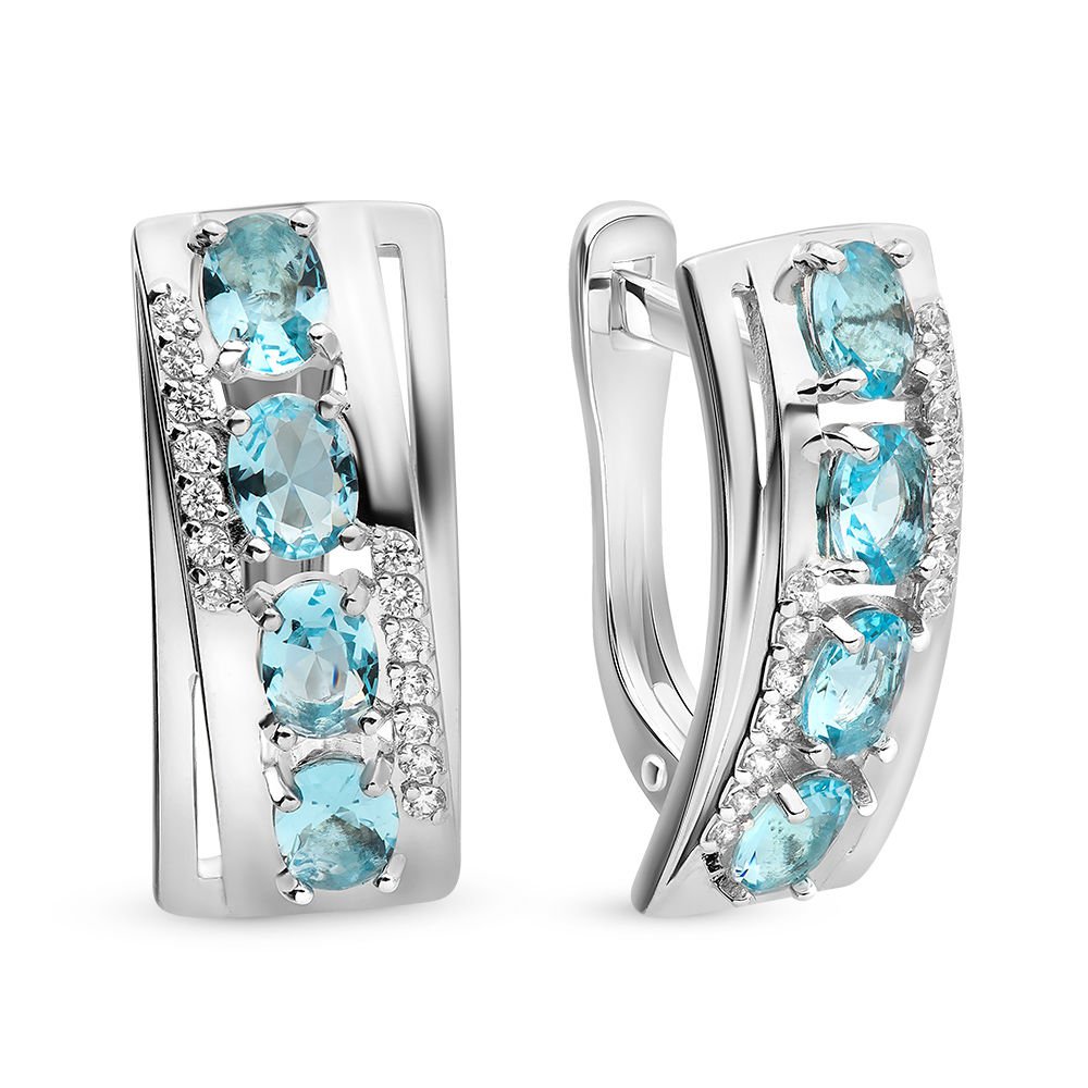 

Серьги из серебра с ювелирным кристаллом 585Gold 702005609, 702005609