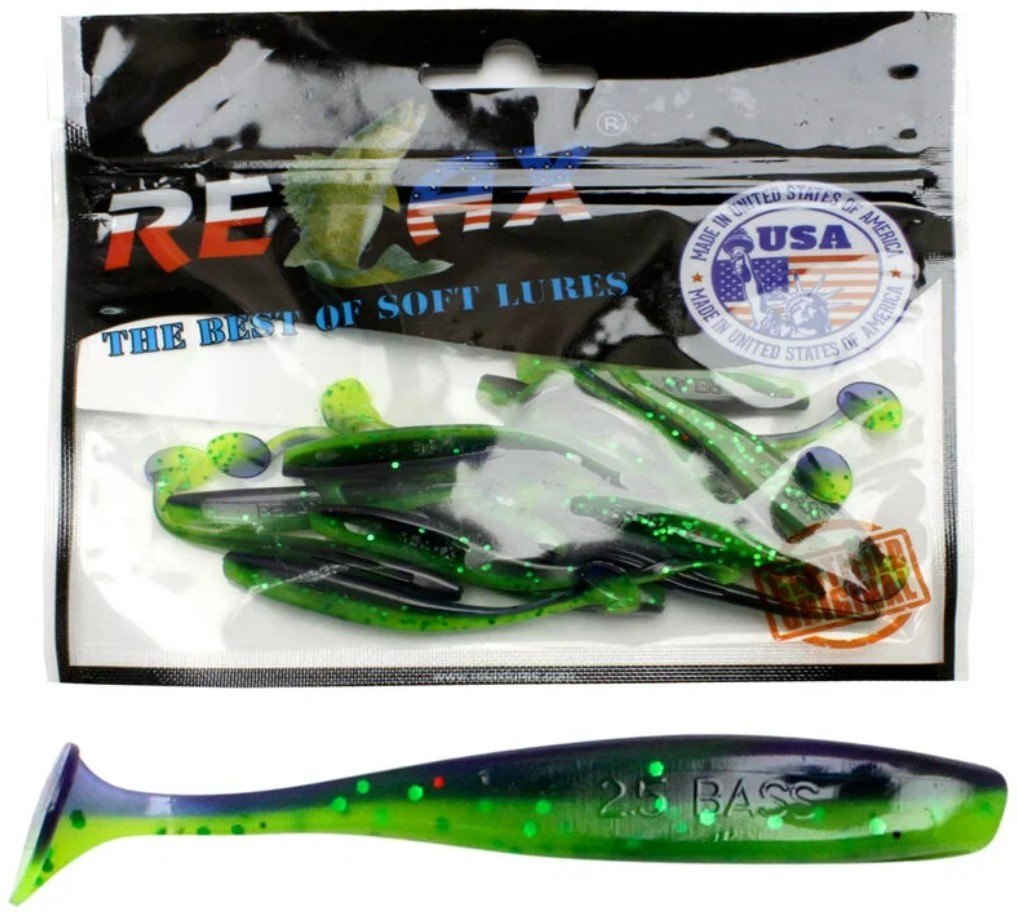 

Силиконовая приманка риппер Relax Bass 2,5” L113 Grape/Chartreuse-green Glitter, Синий;зеленый, Bass