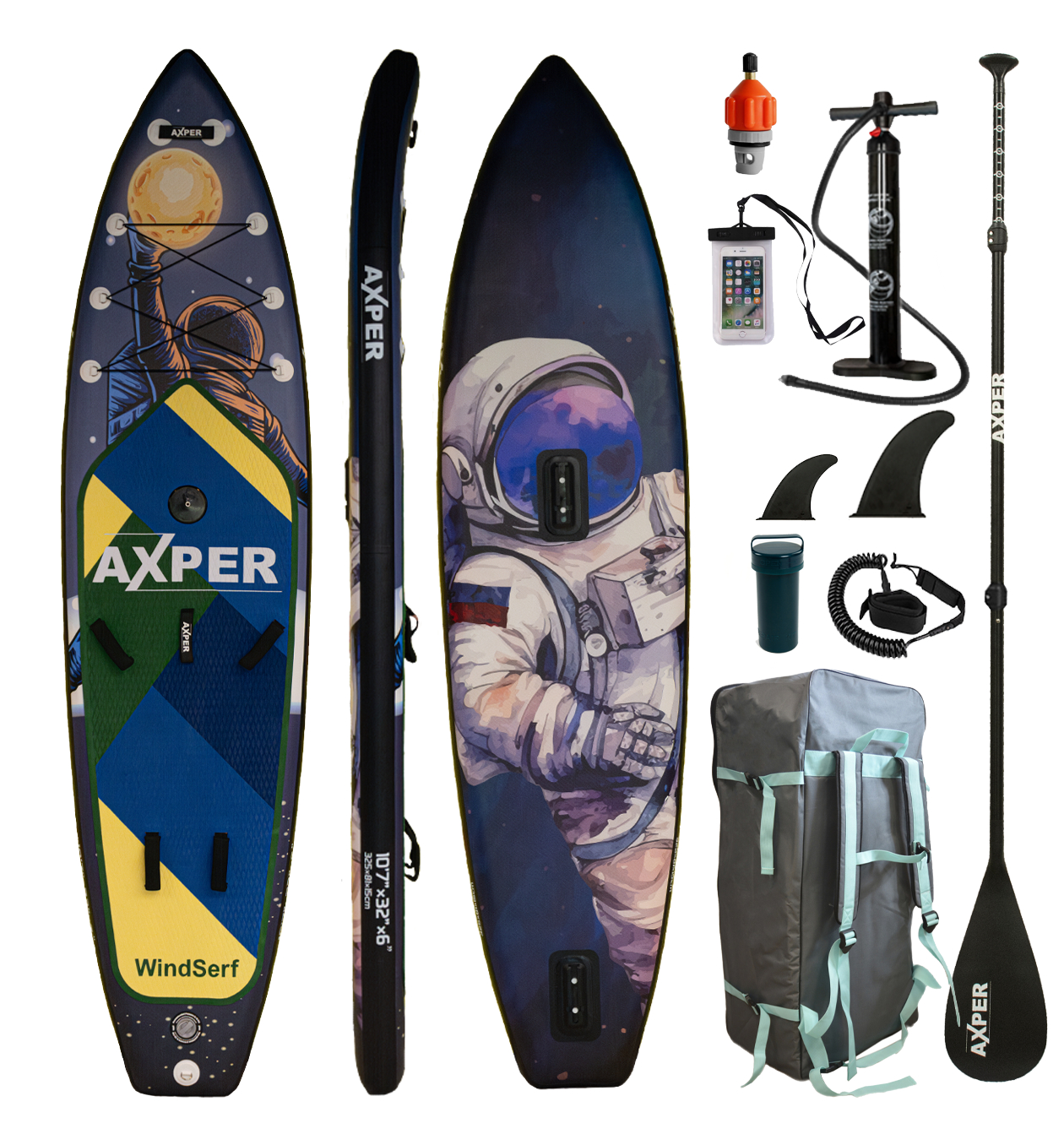 Sup-борд AXPER WindSup Space 107 325х81х15 до 180 кг с комплектом 34917₽