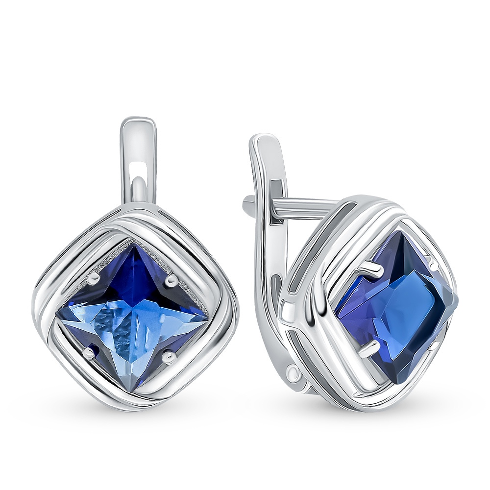 

Серьги из серебра с ювелирным кристаллом 585Gold 702008173, 702008173