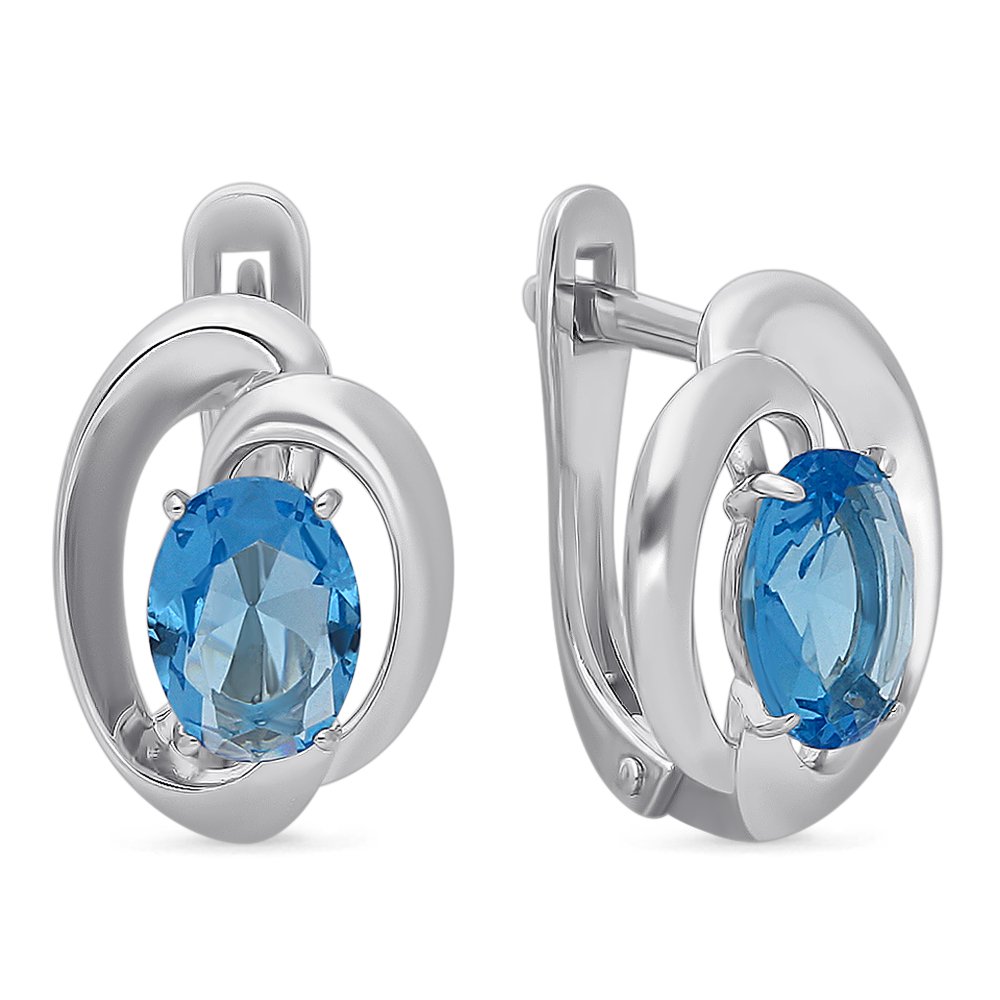 

Серьги из серебра с ювелирным кристаллом 585Gold 702007596, 702007596