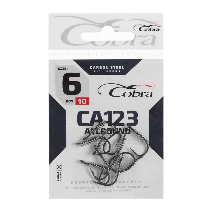 

Крючки Cobra ALLROUND сер. CA123 разм. 006 10шт., Черный