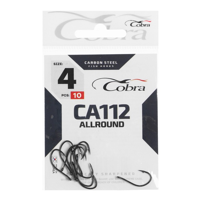 

Крючки Cobra ALLROUND сер. CA112 разм.004 10шт., Черный
