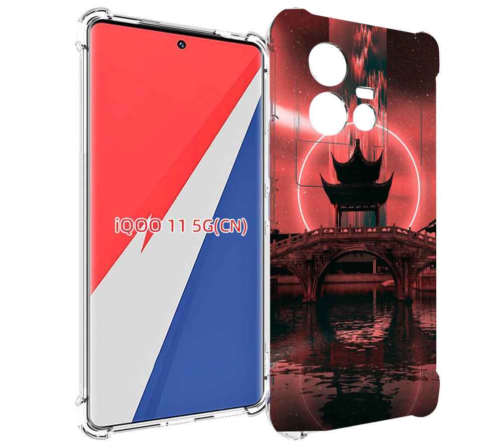 

Чехол MyPads японский мост красный фон для Vivo iQOO 11, Прозрачный, Tocco
