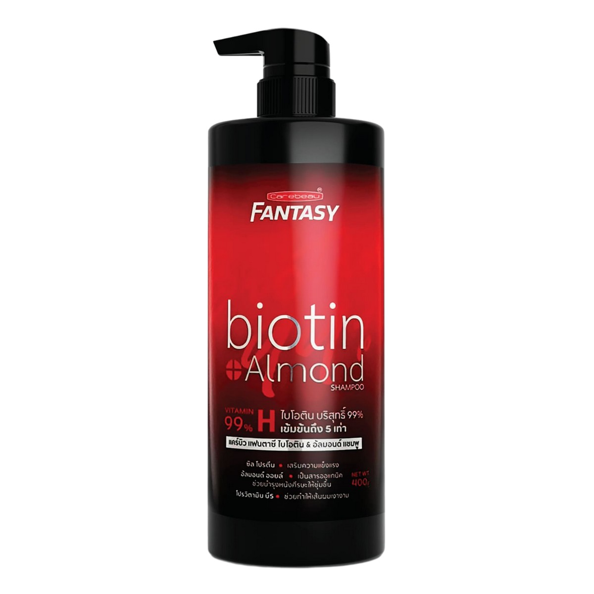 Шампунь для волос Carebeau Fantasy Biotin Almond с биотином и маслом миндаля 400 мл