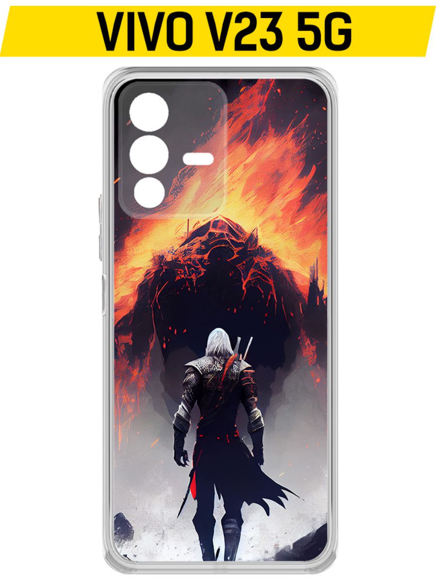 

Чехол-накладка Krutoff Clear Case Ведьмак. Геральт для Vivo V23, Прозрачный