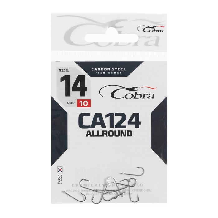 

Крючки Cobra ALLROUND серия CA124 №14, 10 шт., Черный