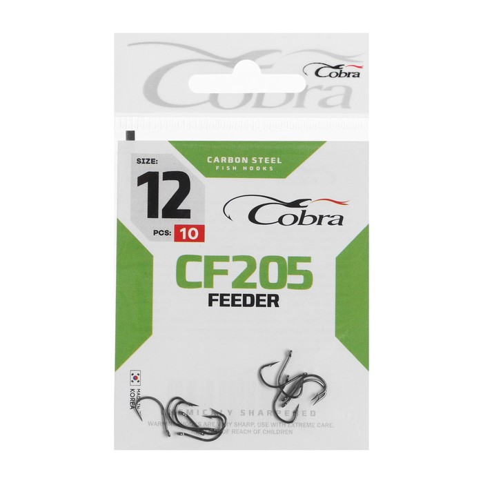 

Крючки Cobra FEEDER сер. CF205 разм.012 10шт., Черный