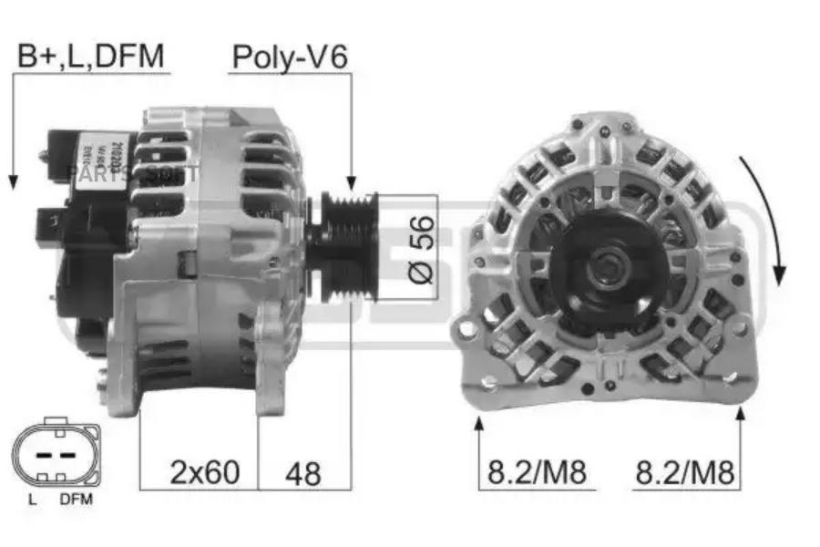 

ERA Генератор SKODA OCTAVIA, VW GOLF IVBORA 1.4-2.0 ERA 210203