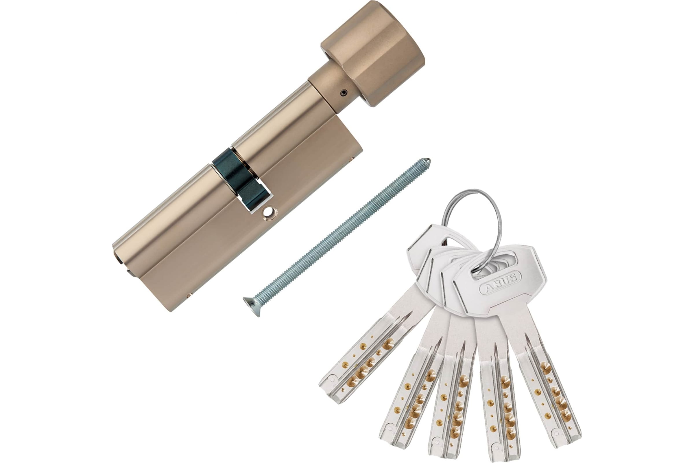 

ABUS Европрофильный цилиндр D12R430 ключ/вертушка 35-45 /80 мм/ NI /5 key/ 29231