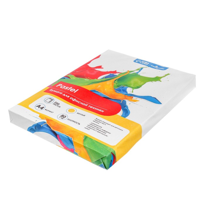 

Бумага цветная А4 250л Calligrata Пастель Желтый 80г/м2, АМБАЛАЖ