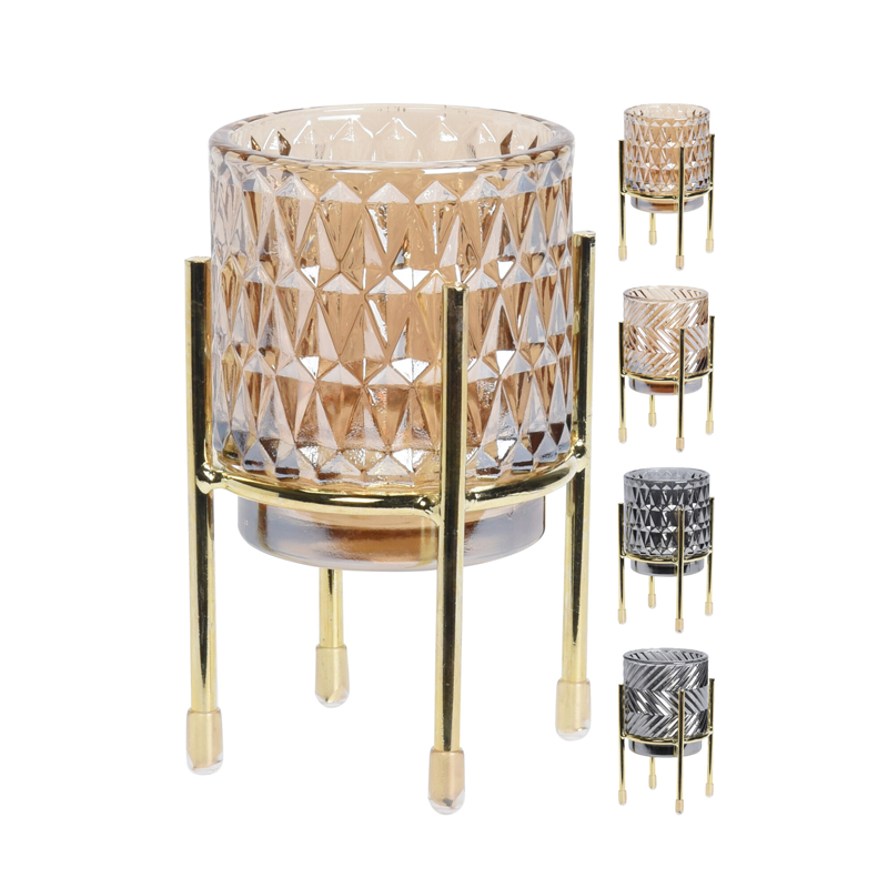 

Подсвечник Home Collection Black & Gold стеклянный в ассортименте
