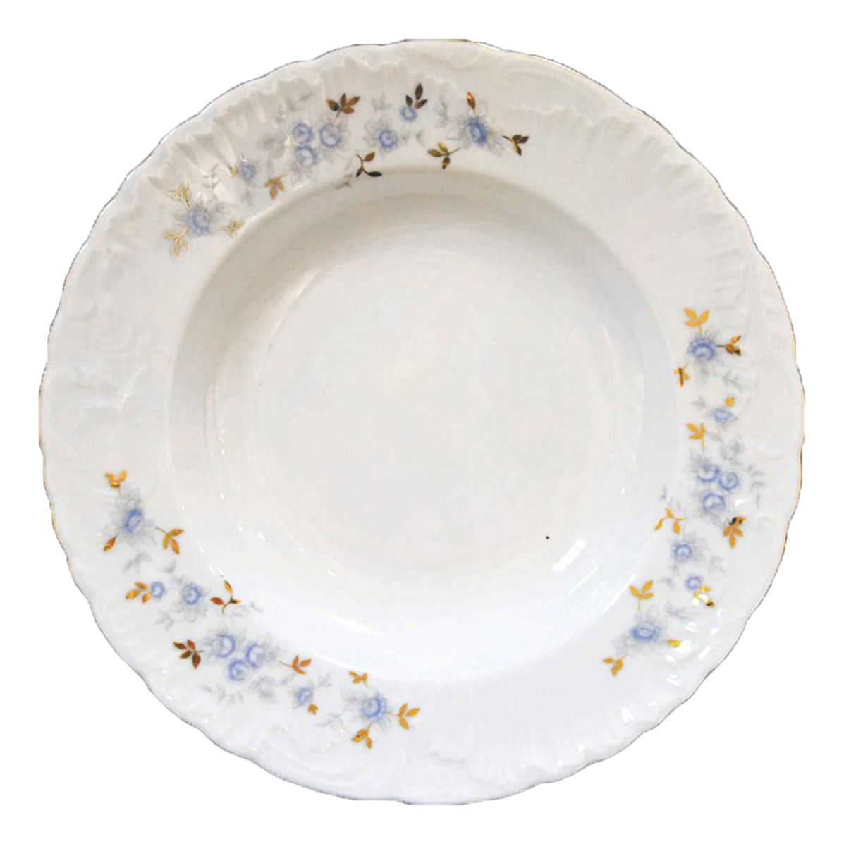 

Тарелка глубокая Cmielow Rocoсo Голубые цветы 22,5 см белая