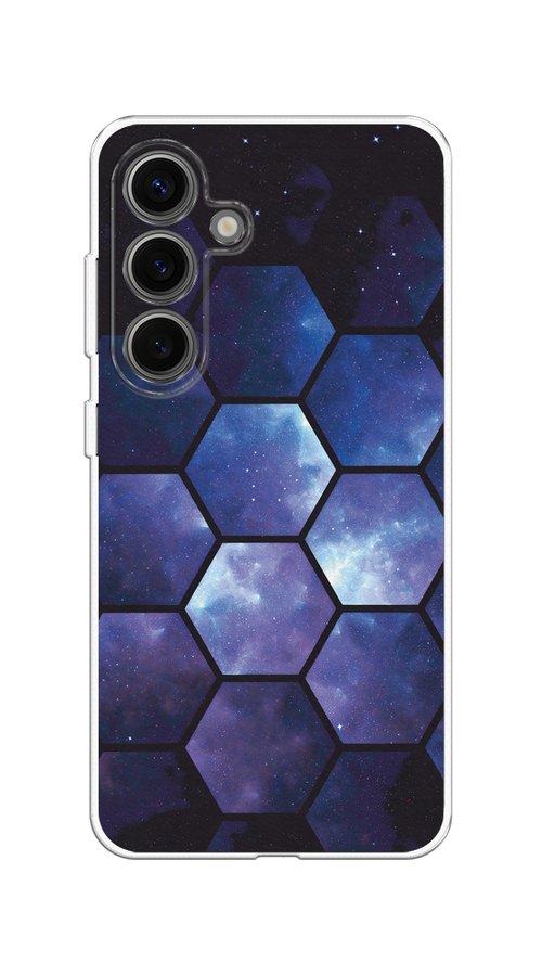 

Чехол на Samsung Galaxy S25 "Соты космос", Черный;фиолетовый, 2110350-1