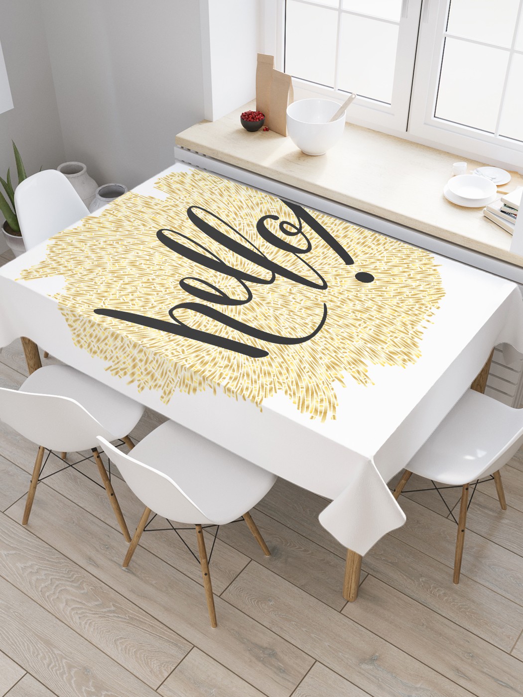 

Скатерть прямоугольная JoyArty "Пятнистое приветствие" из оксфорда, 180x145 см, Белый, Пятнистое приветствие