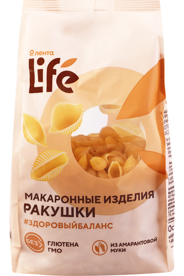 Макаронные изделия Лента Life ракушки 250 г