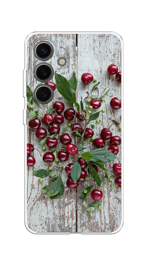 

Чехол на Samsung Galaxy S25 "Вишня", Бордовый;зеленый;серый, 2110350-1
