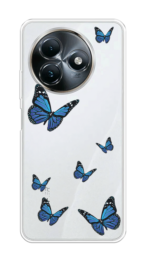 

Чехол на Itel S24 "Blue butterflies", Синий;черный, 3202050-1