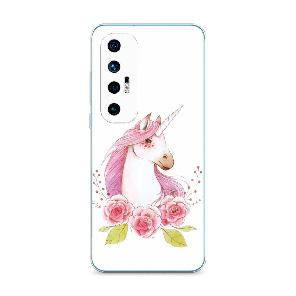 

Чехол на Xiaomi Mi 10S "Единорог цветы", Белый;розовый;серый, 310550-1