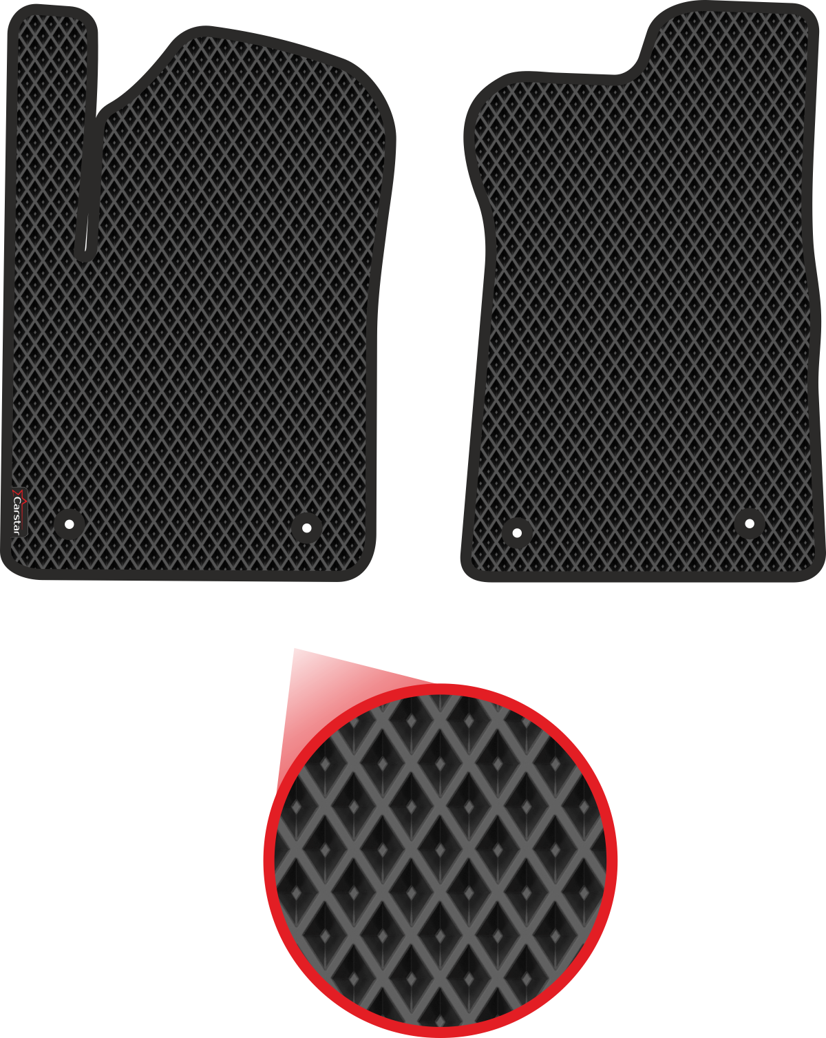 

Комплект ковриков Kupi-Kovrik EVA передние для Nissan Patrol VI Y62 (2010->), черный/ЭВА