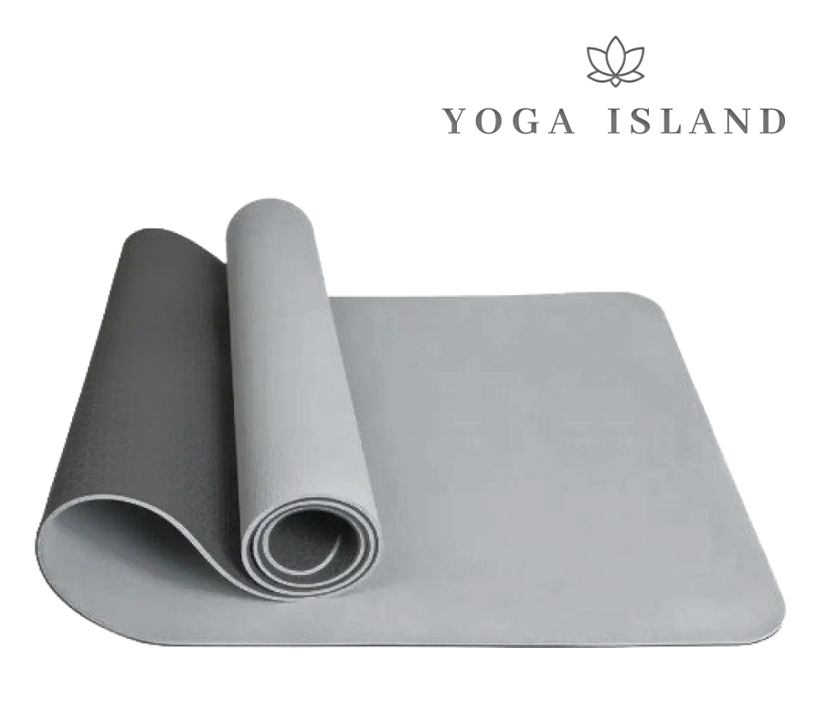 Коврик для йоги и фитнеса Yoga Island серый нескользящий