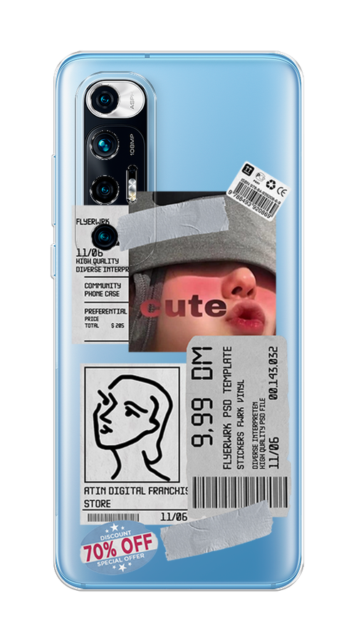 

Чехол на Xiaomi Mi 10S "Cute girl collage", Розовый;серый;голубой, 310550-6