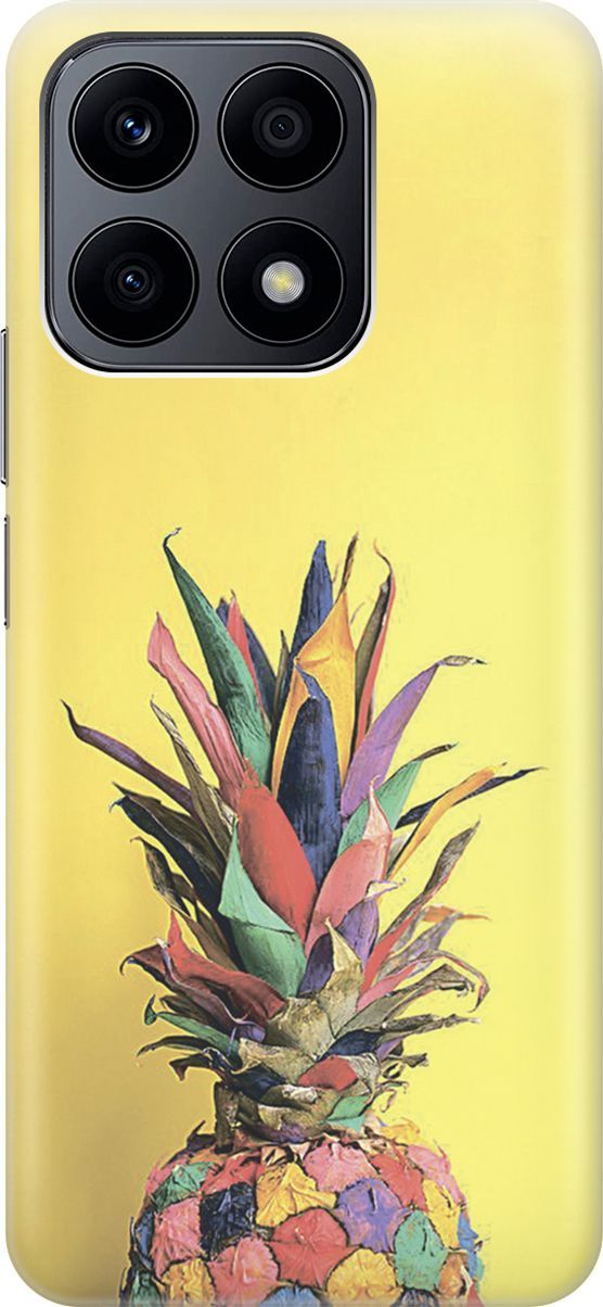 

Силиконовый чехол на Honor X8a с принтом "Ананас на желтом", Желтый;синий, 158876