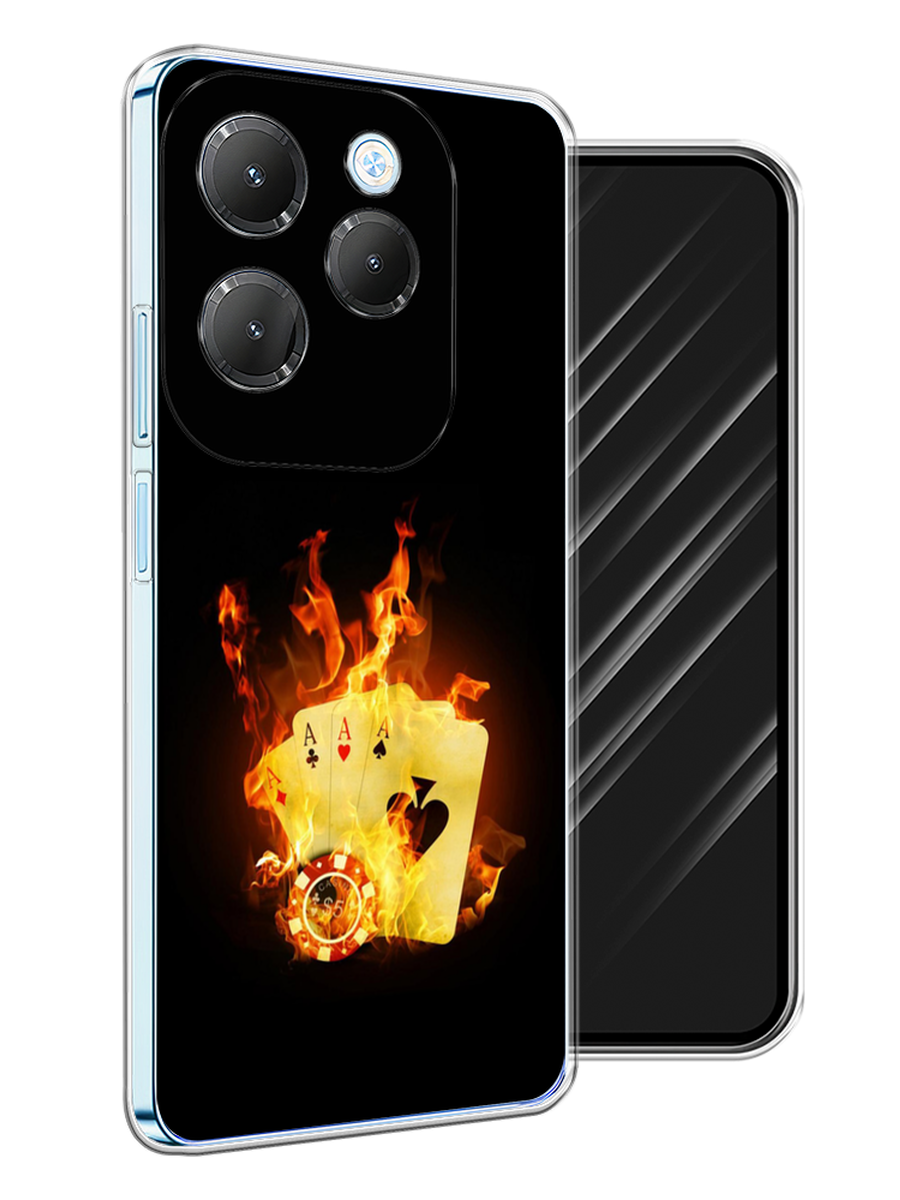 

Чехол Awog на Infinix Hot 40 Pro "Горящие карты", Черный;оранжевый, 3105350-1