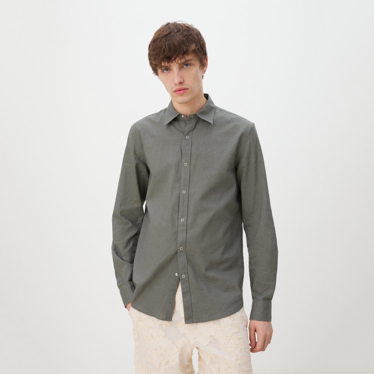 

Рубашка мужская Maison David BLN926-1 серая XL, Серый, BLN926-1