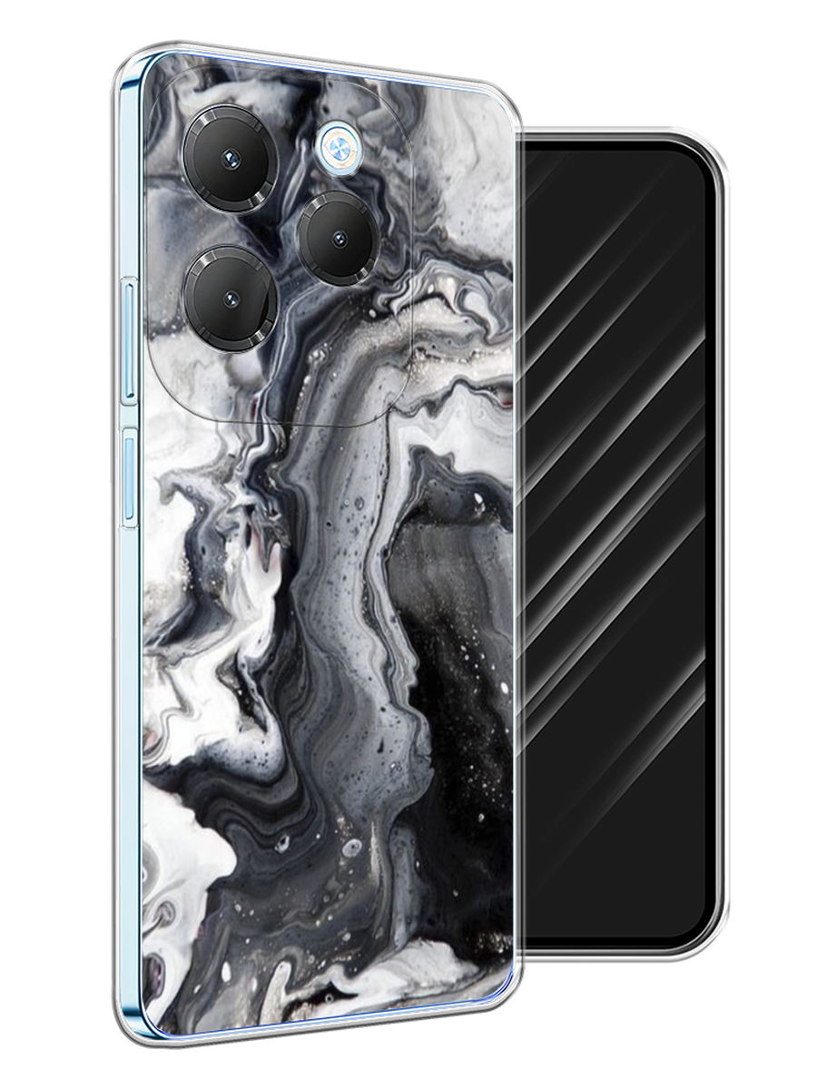 

Чехол Awog на Infinix Hot 40 Pro "Бело-черные сложные полосы", Серый;серебристый;белый, 3105350-1