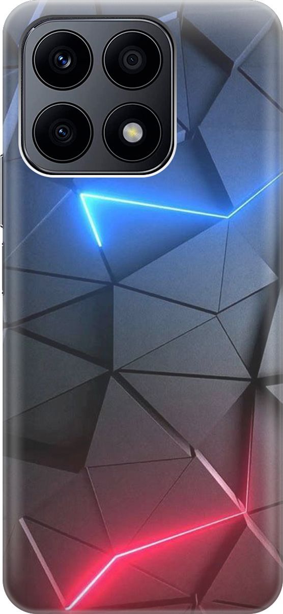 

Силиконовый чехол на Honor X8a с принтом "Графитовые грани", Серый;синий, 158874
