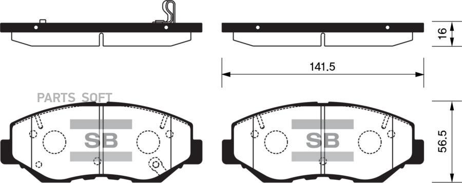 

Тормозные колодки Sangsin brake передние SP1237, SP1237