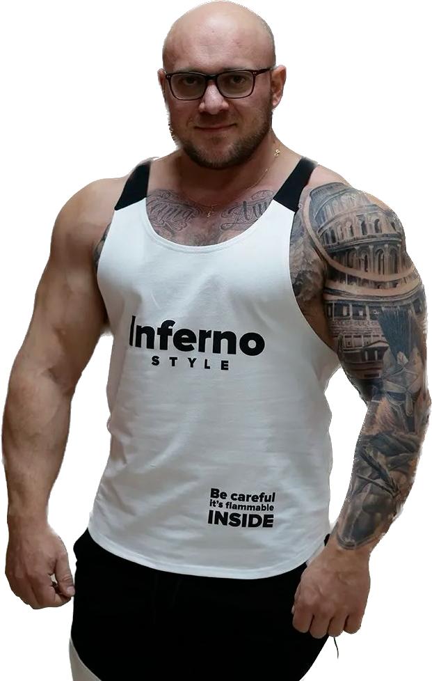 

Майка мужская INFERNO style М-006-000 белая M, Белый, М-006-000