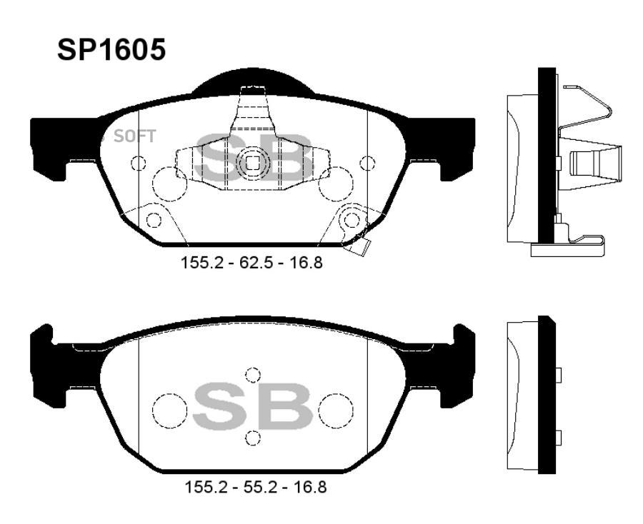 

Тормозные колодки Sangsin brake передние SP1605, SP1605