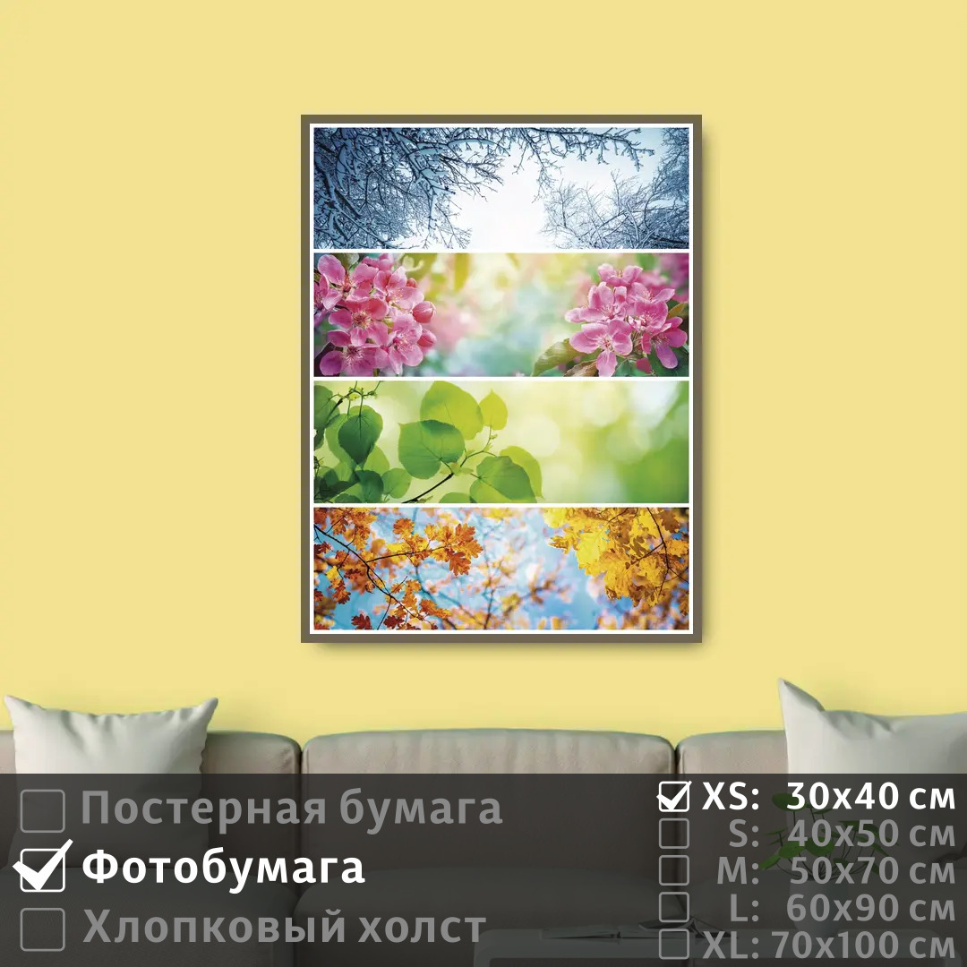 

Постер на фотобумаге ПолиЦентр Времена года растения 30х40 см, ВременаГодаРастения