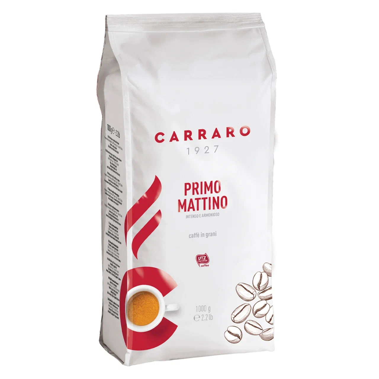 Кофе в зернах Carraro Primo Mattino арабика, робуста, 1 кг