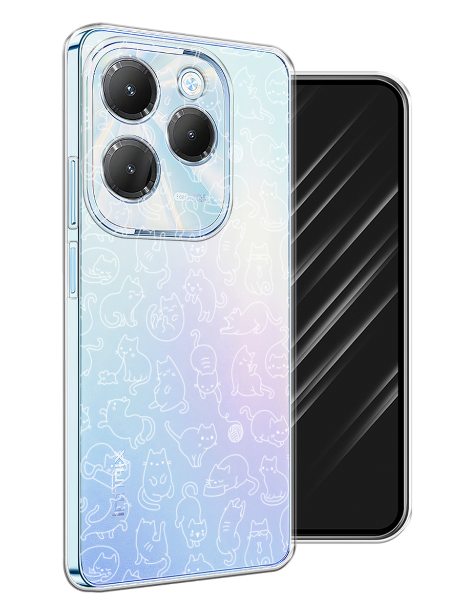 

Чехол Awog на Infinix Hot 40 Pro "Шкодливые котики", Прозрачный;бежевый, 3105350-1