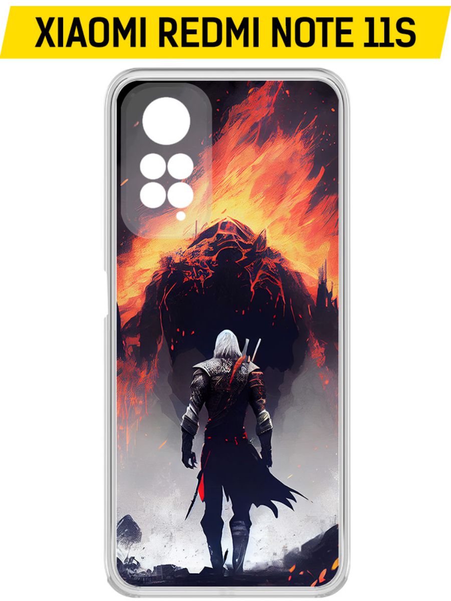 

Чехол-накладка Krutoff Clear Case Ведьмак. Геральт для Xiaomi Redmi Note 11S, Прозрачный