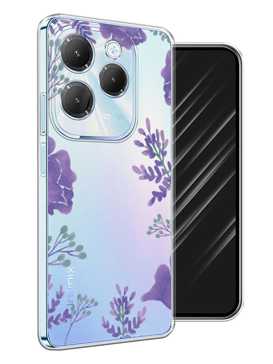 

Чехол Awog на Infinix Hot 40 Pro "Сиреневая цветочная рамка", Прозрачный;фиолетовый, 3105350-1