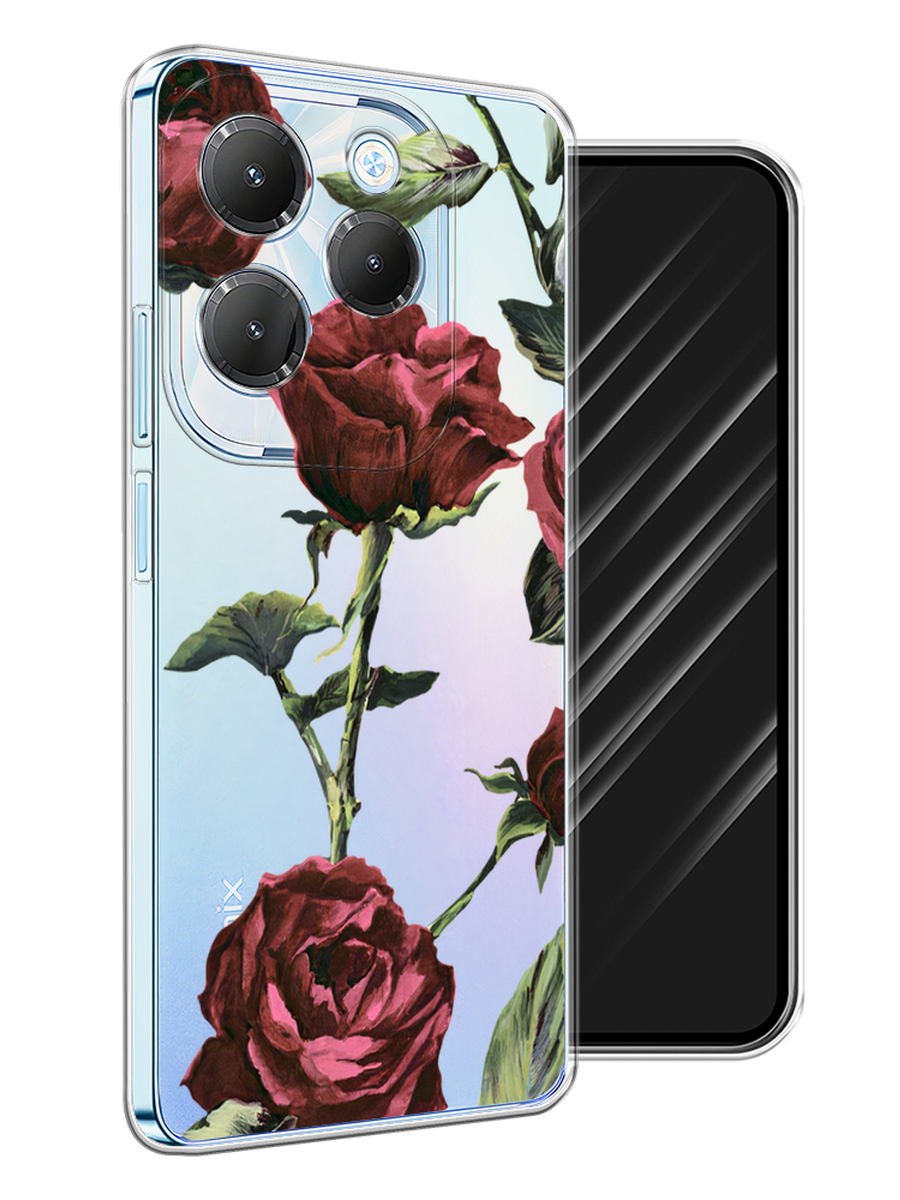 

Чехол Awog на Infinix Hot 40 Pro "Бордовые розы фон", Бордовый, 3105350-1