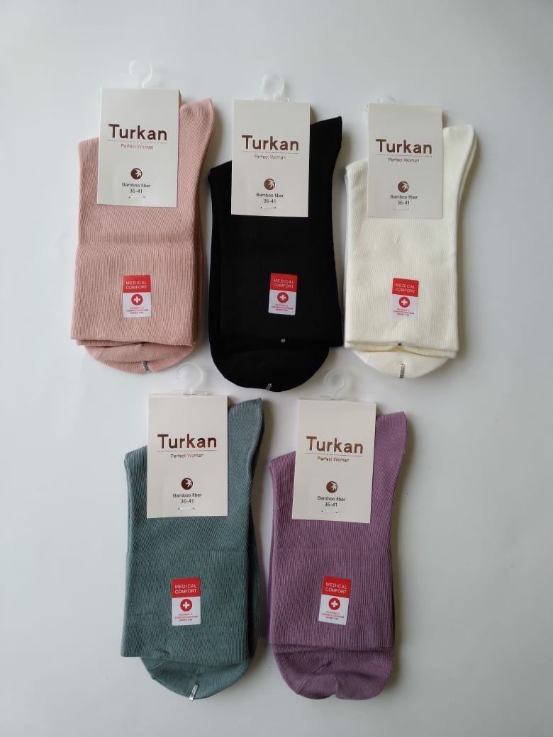 Комплект носков женских Turkan НБфибер разноцветных 36-41, 5 пар