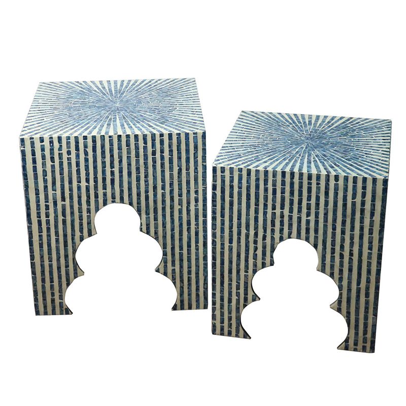 

Столики Glasar 44826-BLUE, 2 шт 45х45х51см