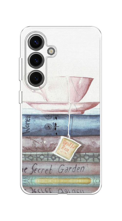 

Чехол на Samsung Galaxy S25 "Книжное чаепитие", Желтый;розовый;белый, 2110350-1