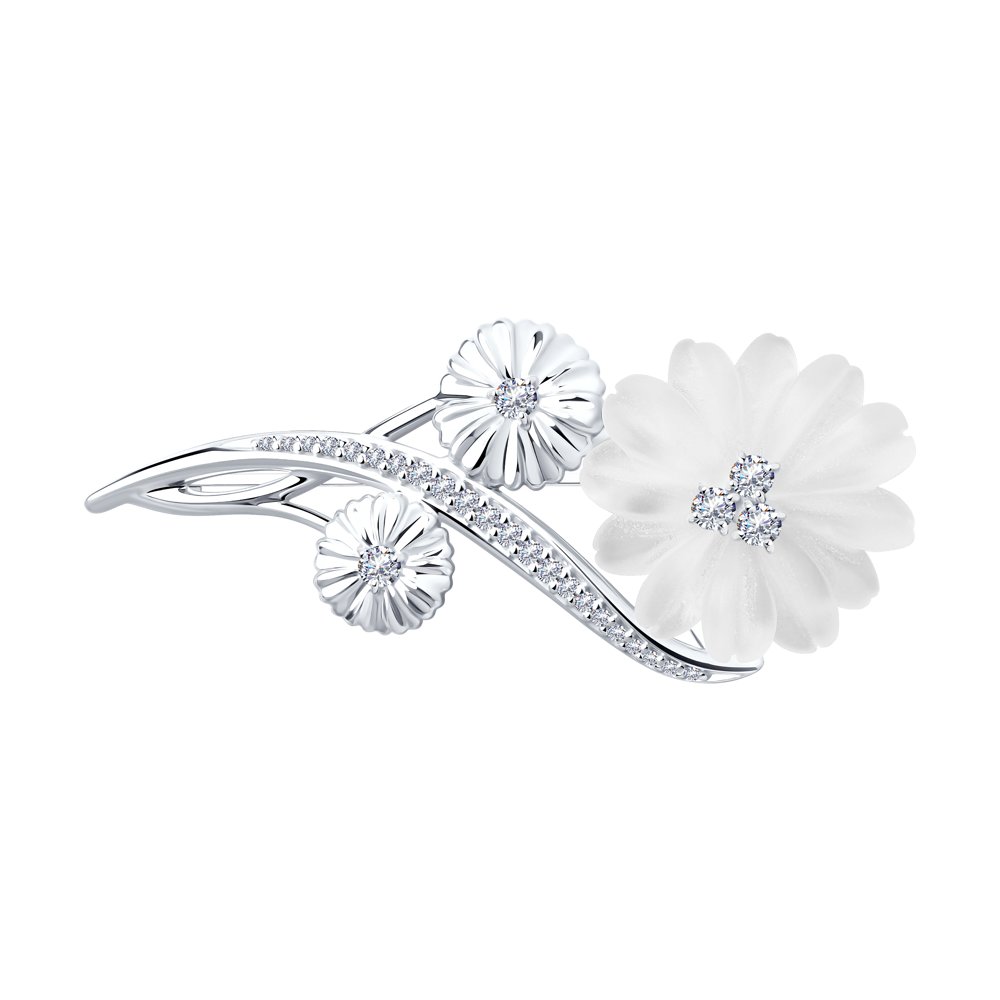 

Брошь из серебра с кварцем/фианитом Diamant 94-340-00888-1, 94-340-00888-1
