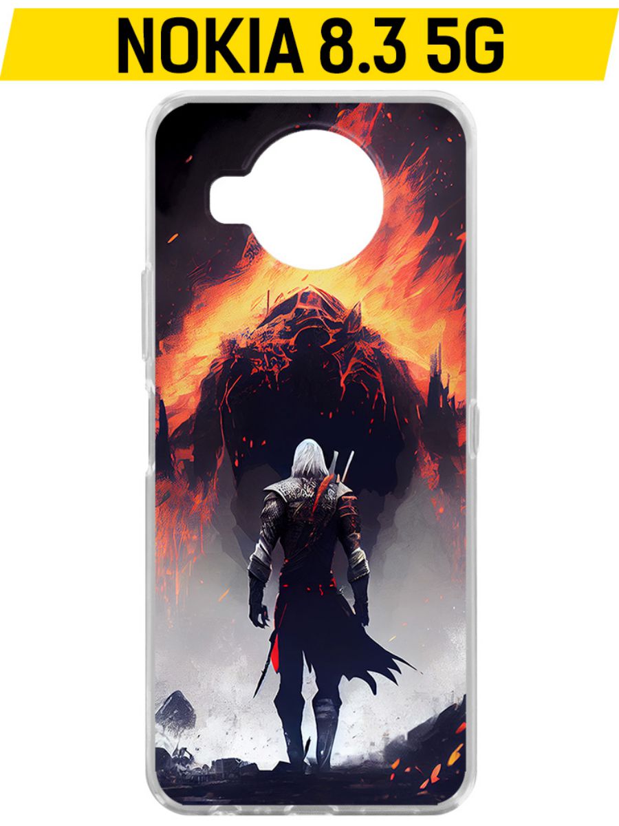 

Чехол-накладка Krutoff Clear Case Ведьмак. Геральт для Nokia 8.3 5G, Прозрачный