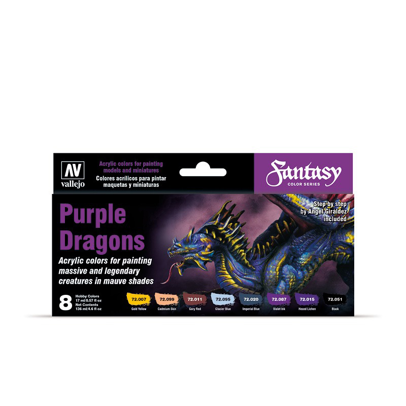 

Набор красок Vallejo Game Color Set Purple Dragons 72305, 8 красок по 17 мл., Purple Dragons