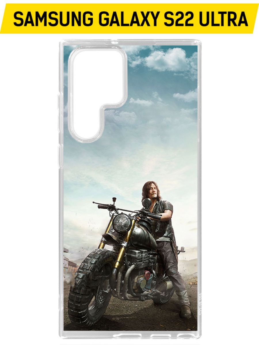 

Чехол-накладка Clear Case Ходячие мертвецы. Дэрил для Samsung Galaxy S22 Ultra (S908), Прозрачный