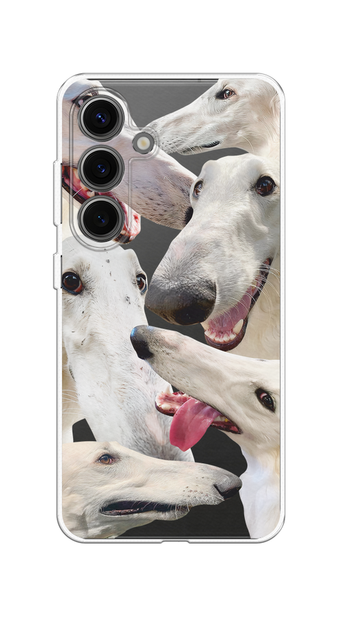 

Чехол на Samsung Galaxy S25 "Собака с длинным носом", Белый;бежевый;розовый, 2110350-1
