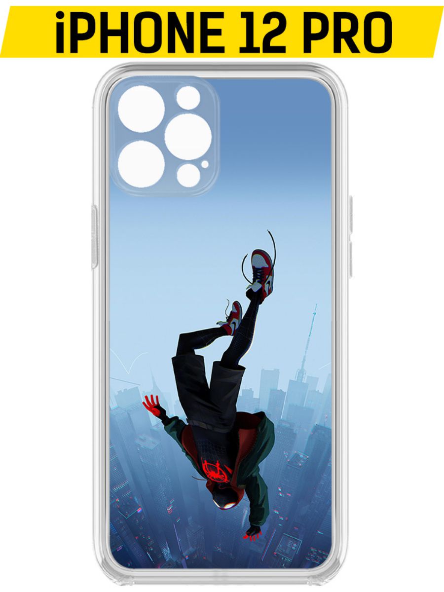 Чехол-накладка Clear Case Человек-Паук. Майлз Моралес для iPhone 12 Pro с защитой камеры