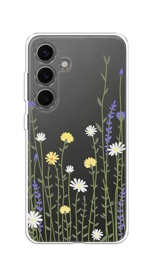 

Чехол на Samsung Galaxy S25 "Ромашка и лаванда", Зеленый;желтый;прозрачный, 2110350-1
